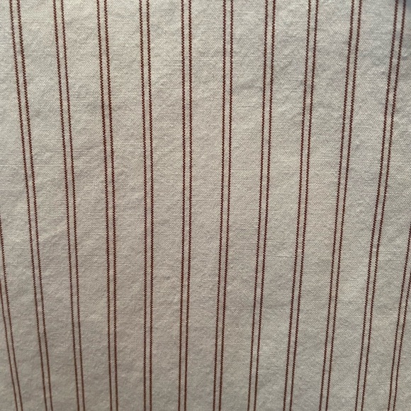 Old Navy mens long sleeve pin striped button front shirt, tan/white, size XXL - Picture 6 of 8